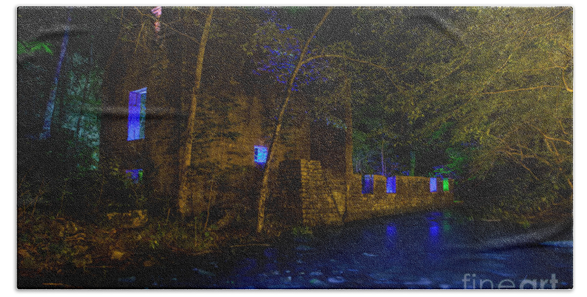 Old Mill Beach Towel featuring the photograph Blanchard's Mill by Keith Kapple