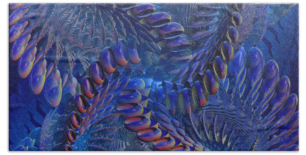 3d Beach Towel featuring the digital art Blue 3 by Deborah Benoit