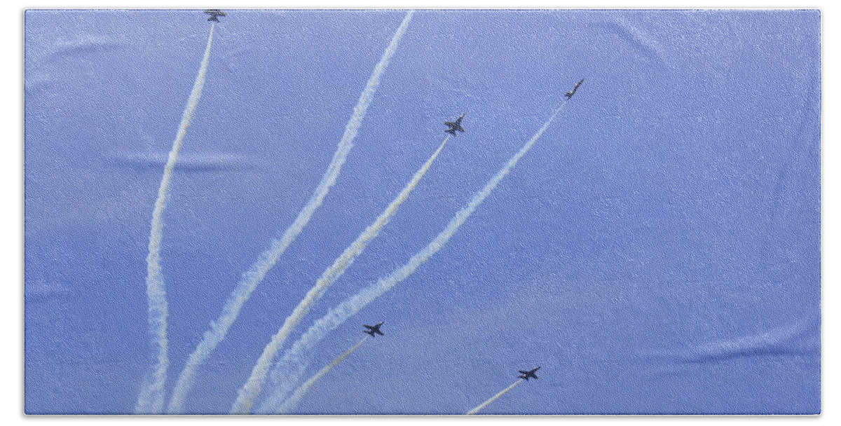 Blue Angels Beach Towel featuring the photograph Blue Angels 13 by Laurie Perry