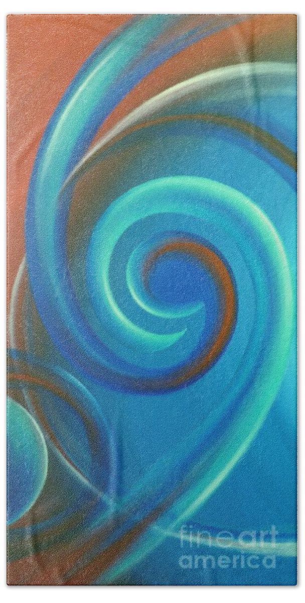 Abstract Prints Beach Towel featuring the painting Cosmic Swirl by Reina Cottier by Reina Cottier