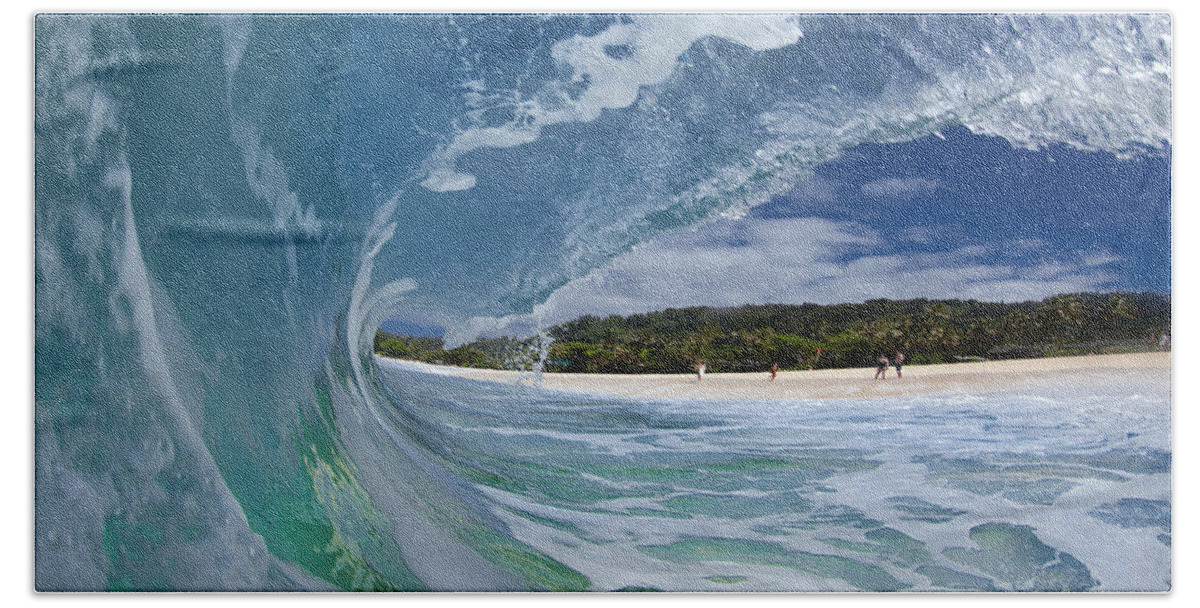 Clean Beach Sheet featuring the photograph Blue Foam by Sean Davey