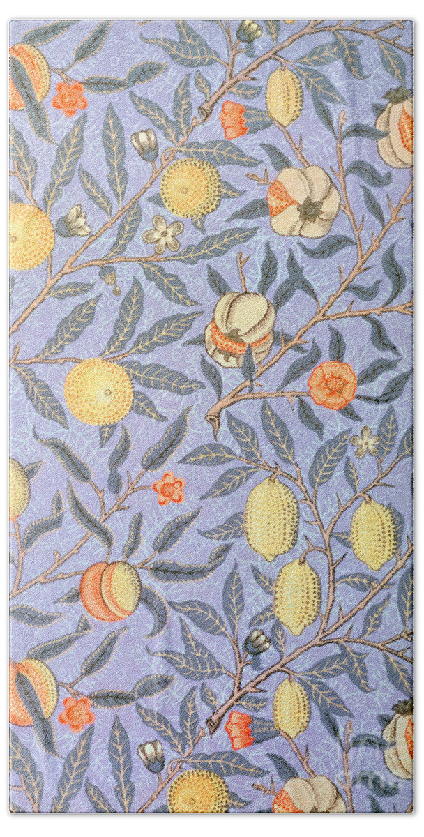 William Morris Beach Sheet featuring the drawing Blue Fruit by William Morris