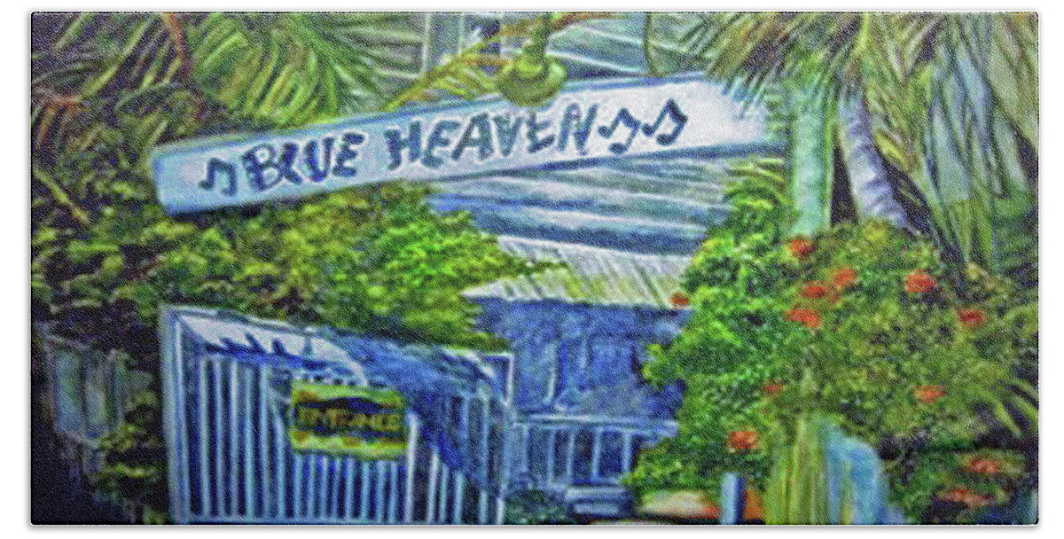 Key West Beach Sheet featuring the painting Blue Heaven Key West by Kandy Cross