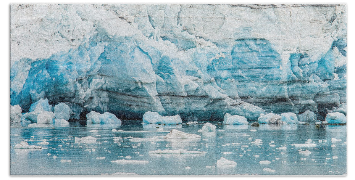 Alaska Beach Sheet featuring the photograph Blue Ice by Melinda Ledsome