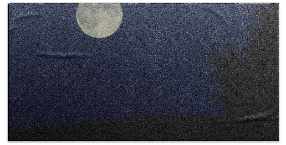 Full Moon Beach Towel featuring the photograph Blue Moon by Randy Hall