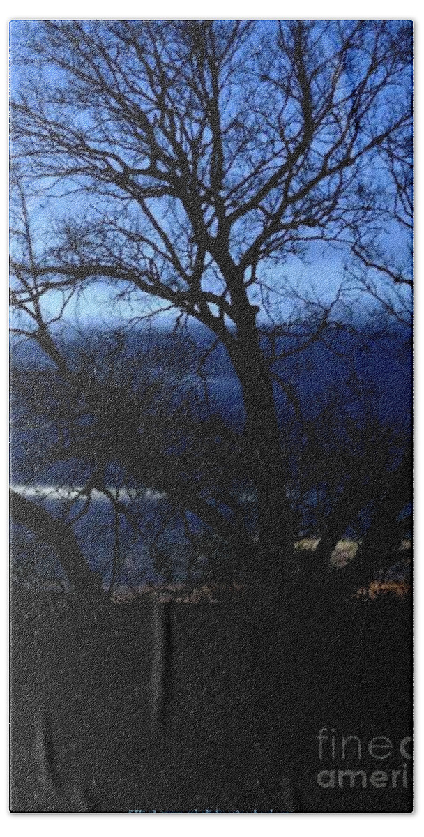 Blue Sunrise Moon Beach Towel featuring the photograph Blue Moon Sunrise by PainterArtist FIN