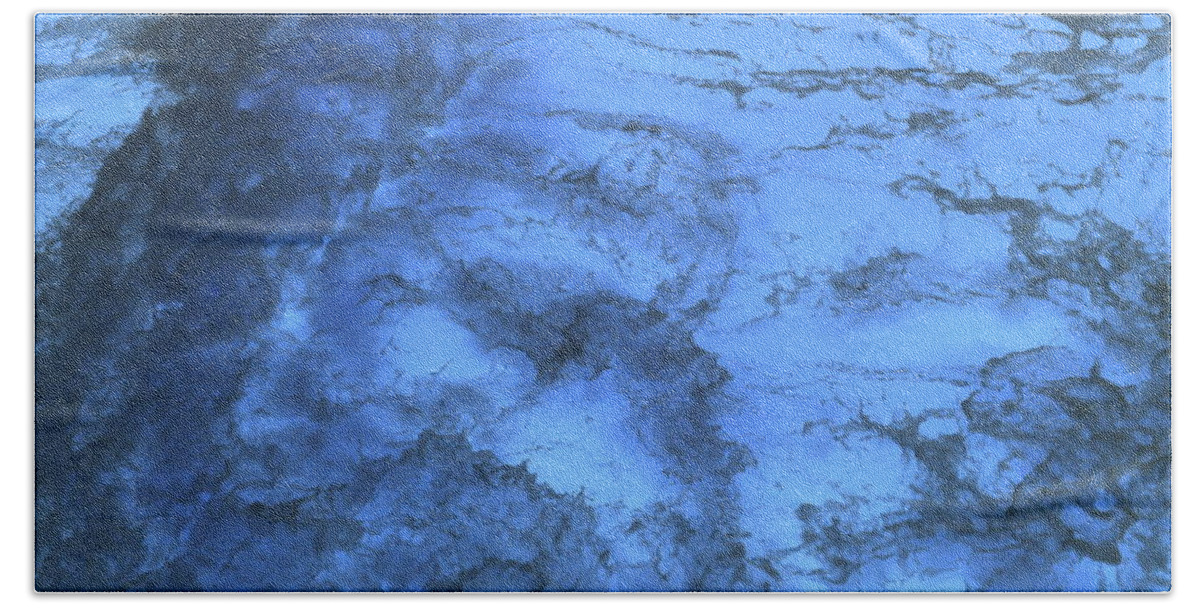 Blue Beach Towel featuring the photograph Blue Ocean Abstract by Kathy Barney