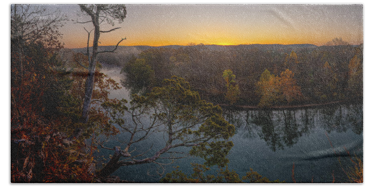 2011 Beach Towel featuring the photograph Bluff View Of the Meramec by Robert Charity