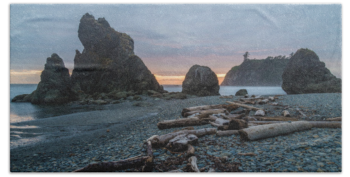 Olympic National Park Beach Towel featuring the photograph Bone Yard by Kristopher Schoenleber