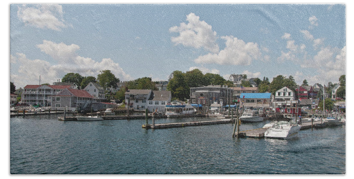 Maine Beach Towel featuring the photograph Boothbay Harbor 1242 by Guy Whiteley