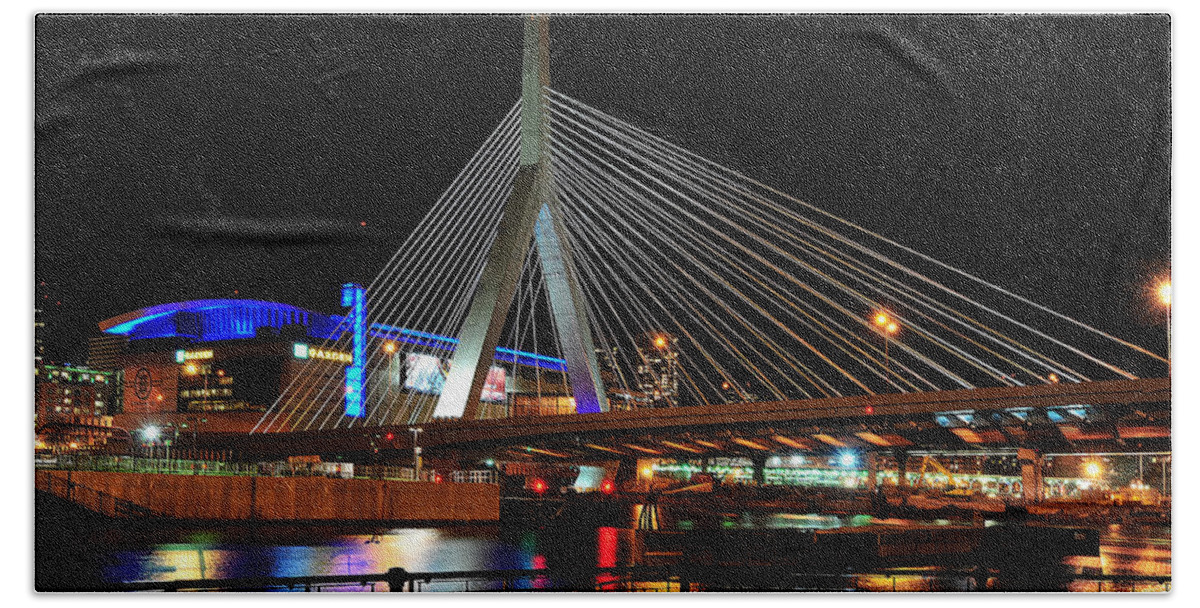 Best Cityscape Beach Towel featuring the photograph Boston's Zakim-Bunker Hill Bridge by Mitchell R Grosky