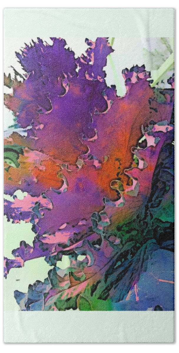 Purple Botanical Beach Sheet featuring the digital art Botanica Fantastica I by Pamela Smale Williams