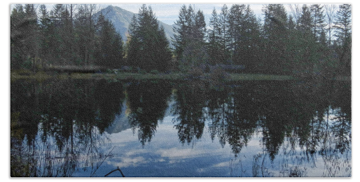 North Bend Beach Towel featuring the photograph Brewster Lake North Bend WA by Helaine Cummins