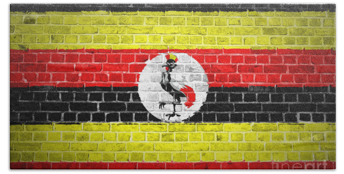 Uganda Beach Sheet featuring the digital art Brick Wall Uganda by Antony McAulay