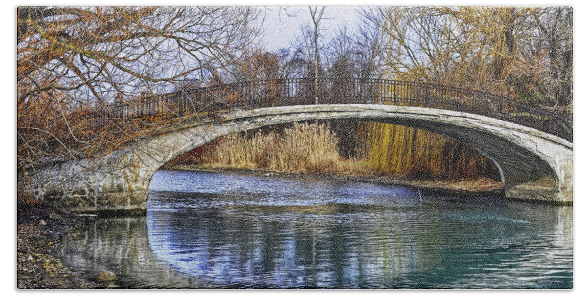 Bridge Beach Towel featuring the photograph Bridge in the December Sun by Rodney Campbell