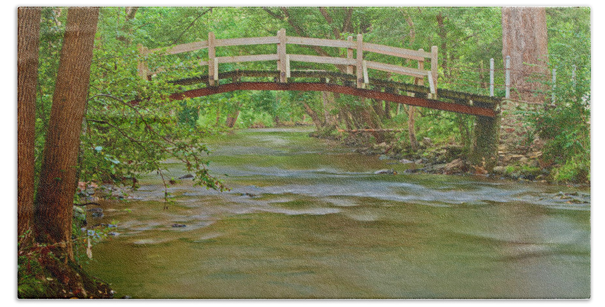Creek Beach Sheet featuring the photograph Bridge over Valley Creek by Michael Porchik