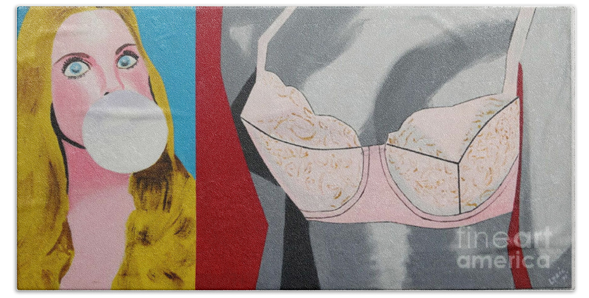 Pop Art Beach Towel featuring the painting Bubbles by Lyric Lucas