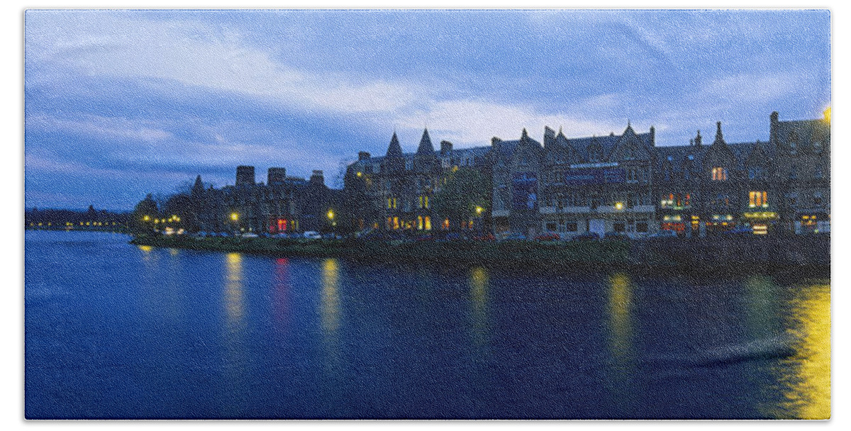Photography Beach Towel featuring the photograph Buildings On The Waterfront, Inverness by Panoramic Images