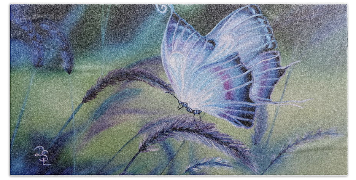 Wild Life Beach Towel featuring the painting Butterfly series #3 by Dianna Lewis