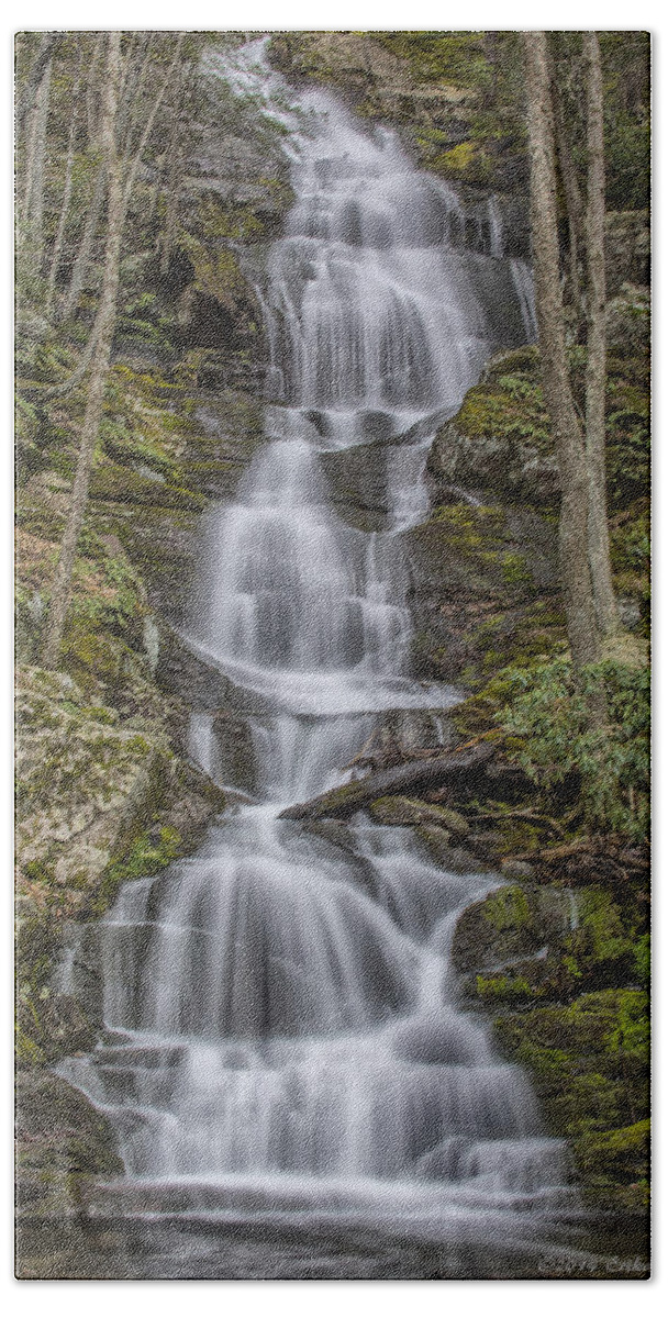 Waterfall Beach Sheet featuring the photograph Buttermilk Falls by Erika Fawcett