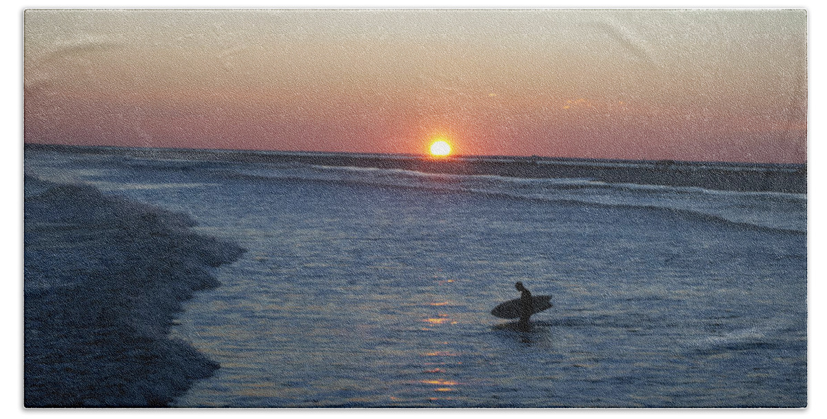 Surfer Beach Towel featuring the photograph Calming Surf by Elsa Santoro