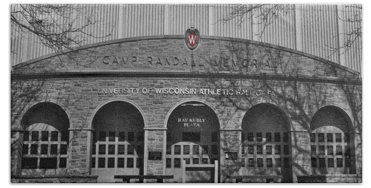 Badger Beach Towel featuring the photograph Camp Randall - Madison by Steven Ralser