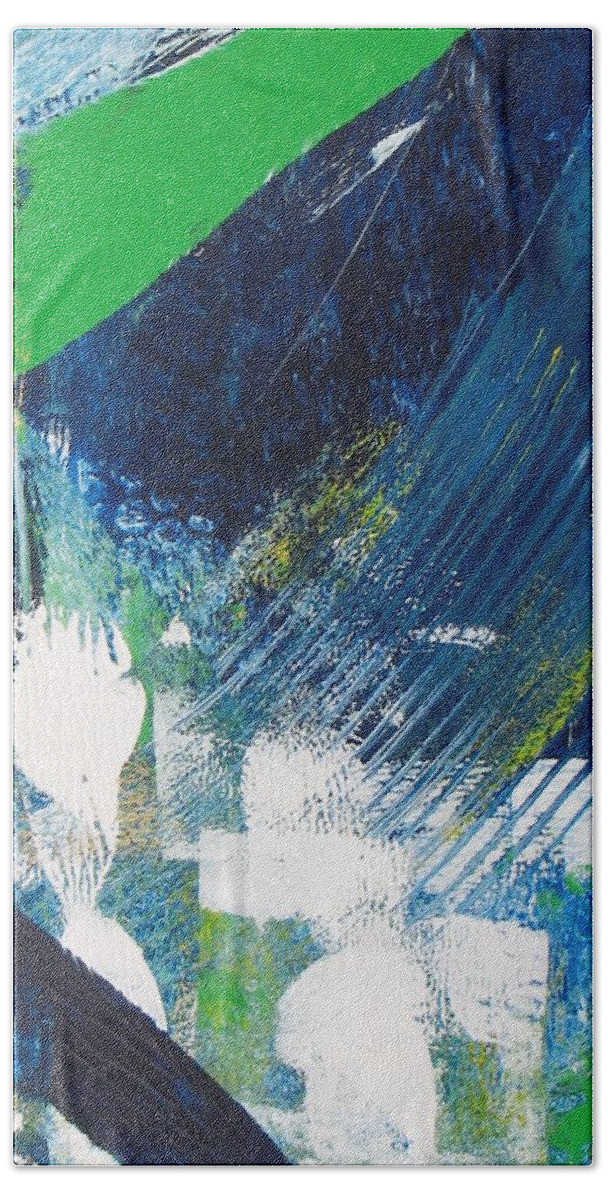 Abstract Beach Towel featuring the painting Can You See the Wind by Louise Adams