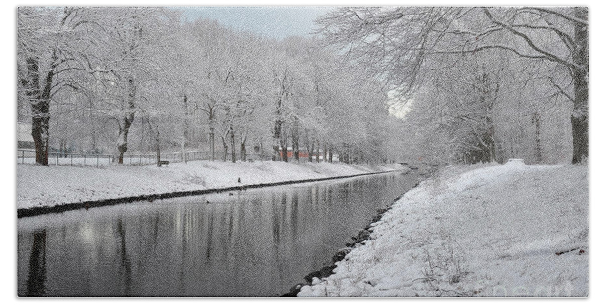 Canal Beach Towel featuring the photograph Canal in Winter by Randi Grace Nilsberg