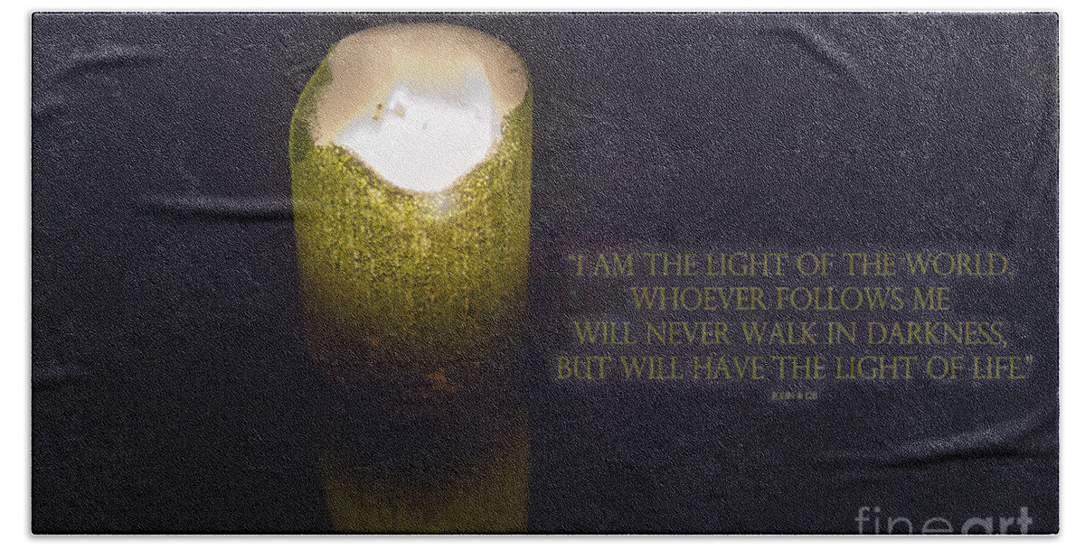 Candle Beach Towel featuring the photograph Candle and John 8 12 by David Arment