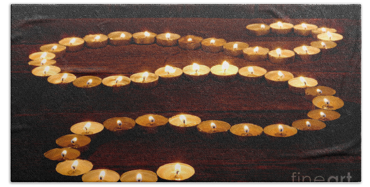 Zen Beach Towel featuring the photograph Candle Path by Olivier Le Queinec
