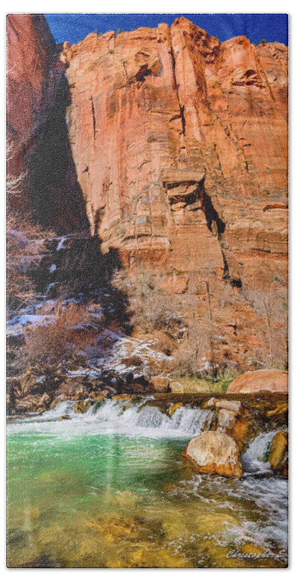 Christopher Holmes Photography Beach Towel featuring the photograph Canyon Stream by Christopher Holmes