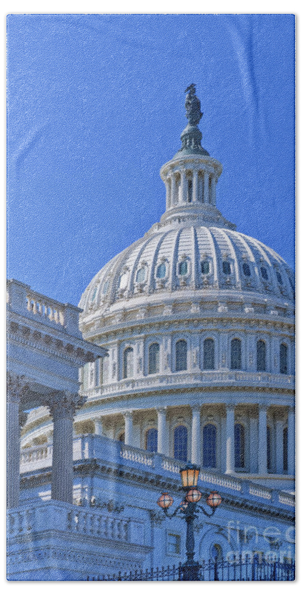 Capitol Dome Beach Towel featuring the photograph Capitol Dome Washington DC District of Columbia by David Zanzinger