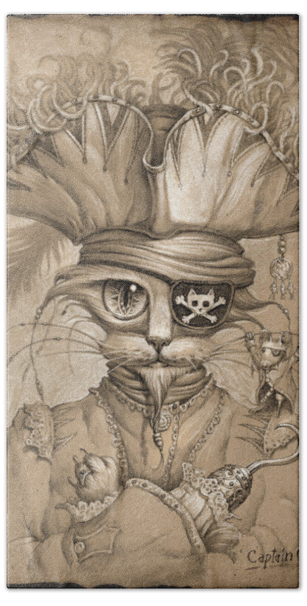 Jeff Haynie Beach Towel featuring the painting Captain Claw by Jeff Haynie