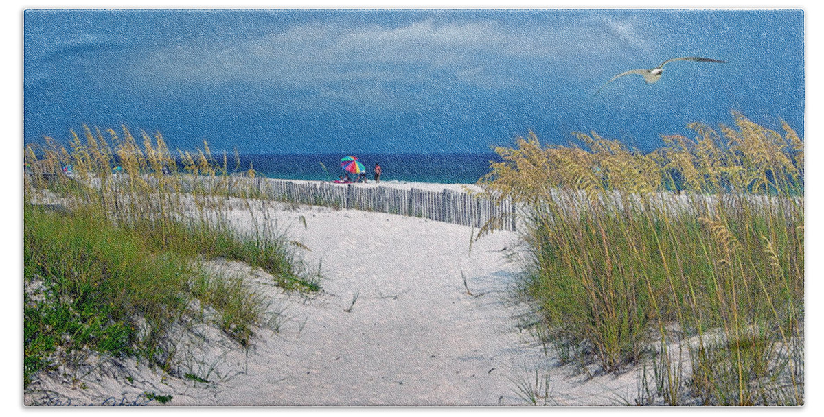 Sand Dune Beach Sheet featuring the photograph Carefree Days by the Sea by Marie Hicks