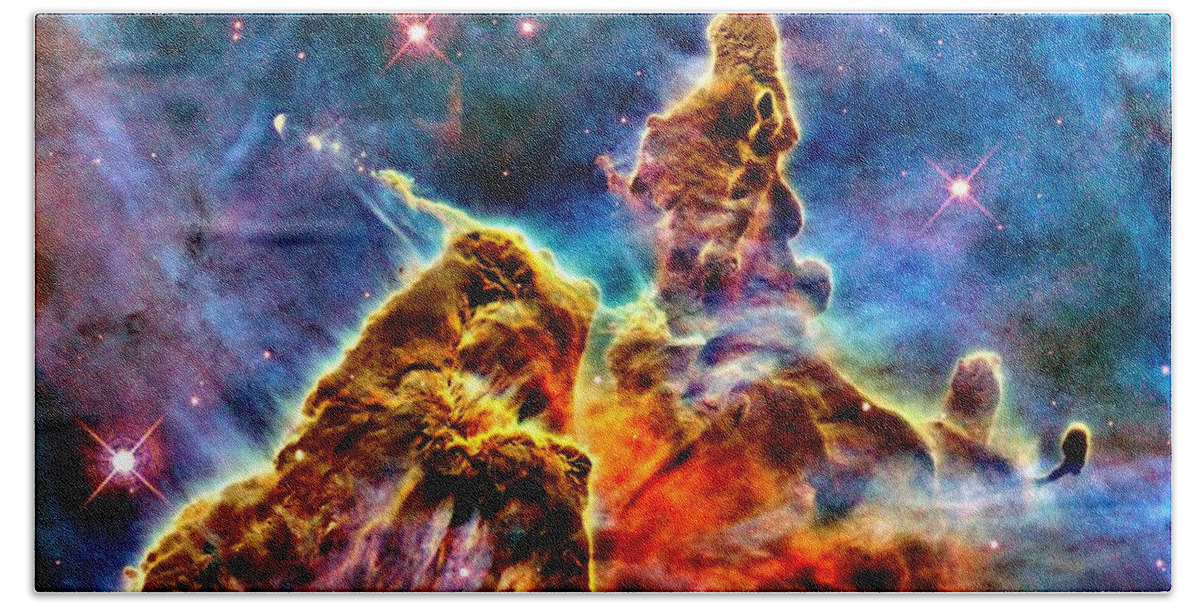 Astronomy Beach Towel featuring the photograph Carina Pillar by Benjamin Yeager