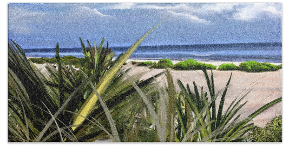 Anthony Fishburne Beach Sheet featuring the digital art Carolina dunes by Anthony Fishburne