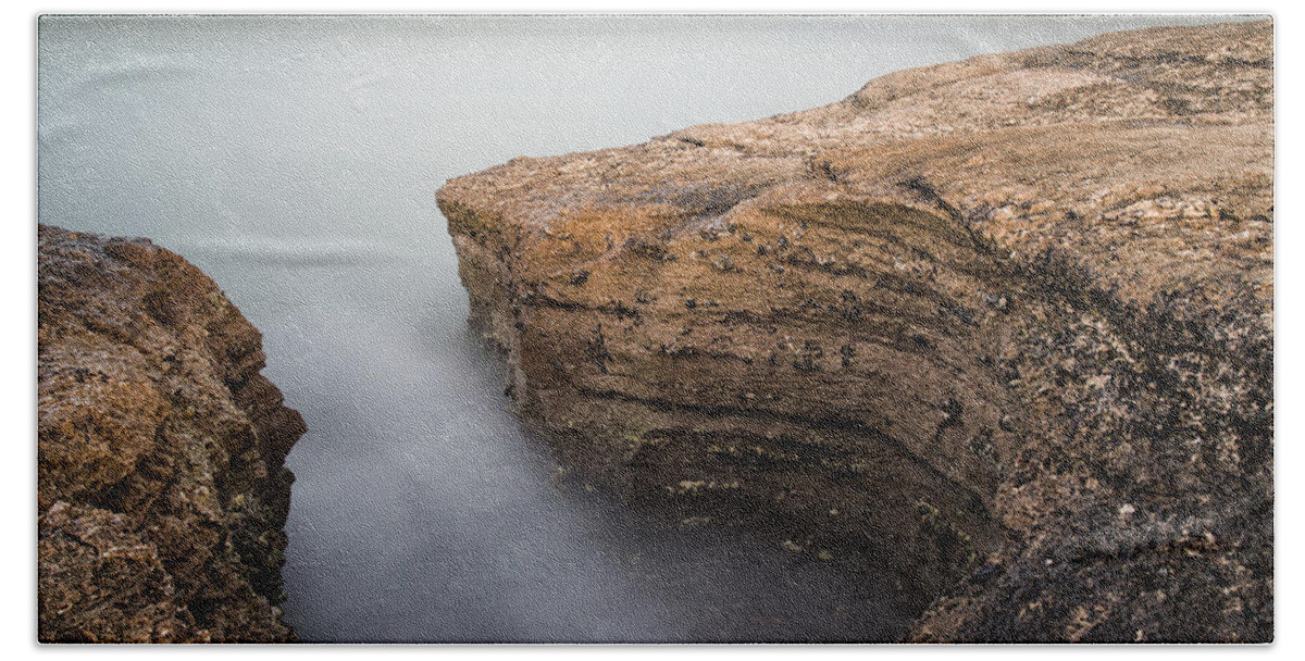 Sheep Island Beach Sheet featuring the photograph Carved by the Sea - Ballintoy by Nigel R Bell