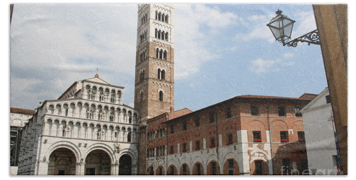 Cathedral Beach Towel featuring the photograph Cathedral San Martino Lucca by Christiane Schulze Art And Photography