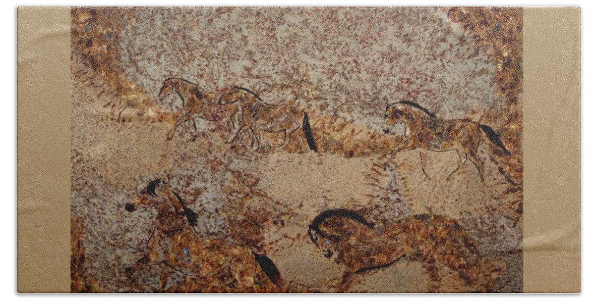 Cave Painting Beach Towel featuring the photograph Cave 2 by Melinda Hughes-Berland