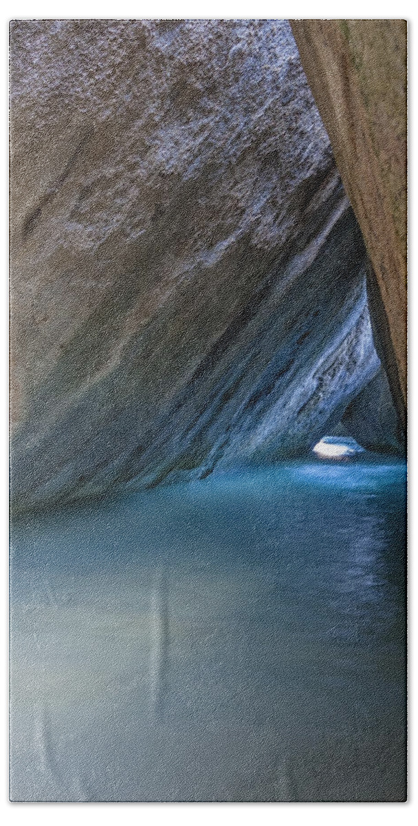 3scape Photos Beach Sheet featuring the photograph Cave at The Baths by Adam Romanowicz