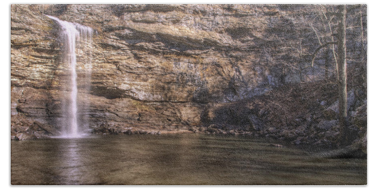 Waterfall Beach Towel featuring the photograph Cedar Falls at Petit Jean State Park - Arkansas by Jason Politte