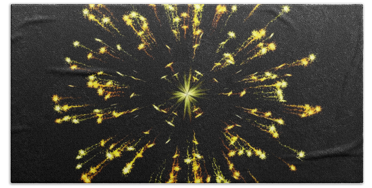 Fireworks Beach Towel featuring the painting Celebration 9 by Movie Poster Prints