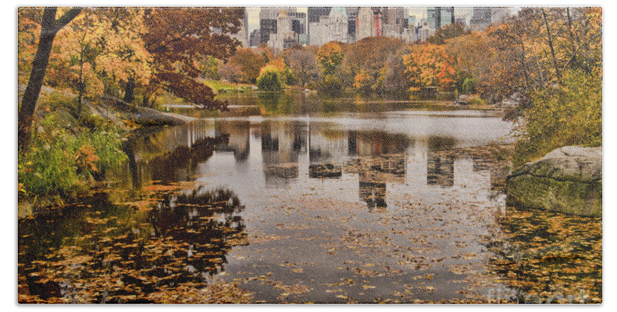 New York City Beach Towel featuring the photograph Central Park in the Fall New York City by Sabine Jacobs