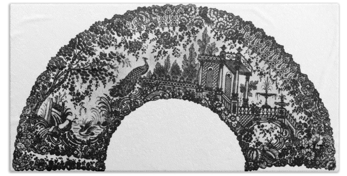 1875 Beach Towel featuring the painting Chantilly Lace, C1875 by Granger