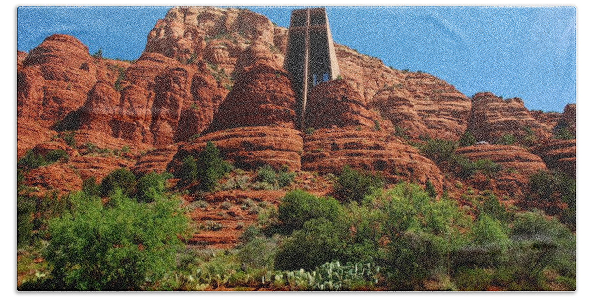 Chapel Beach Towel featuring the photograph Chapel of the Holy Cross by Dany Lison