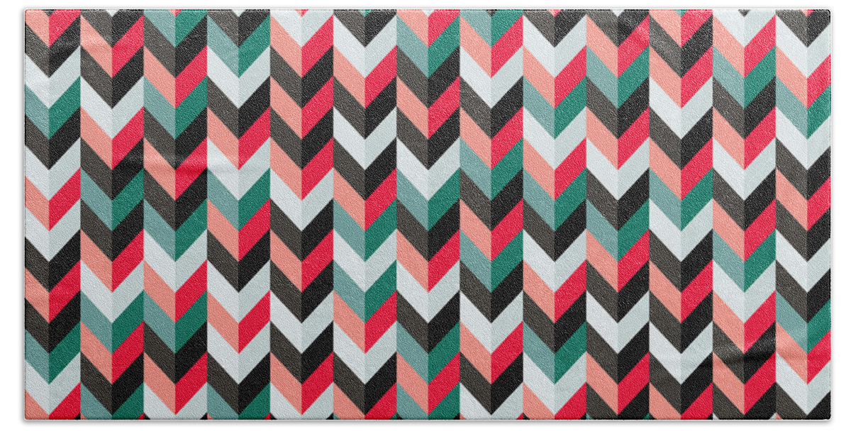 Abstract Beach Sheet featuring the digital art Chevron by Mike Taylor