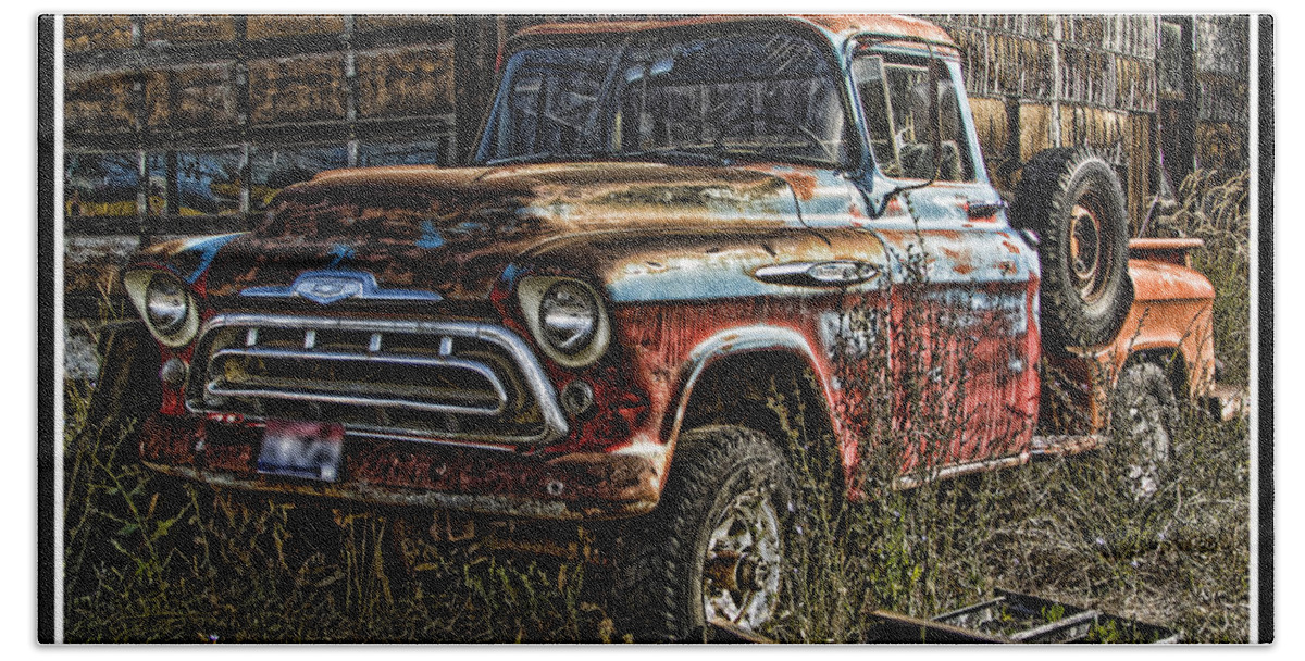 Ron Roberts Photography Beach Towel featuring the photograph Chevy Truck by Ron Roberts