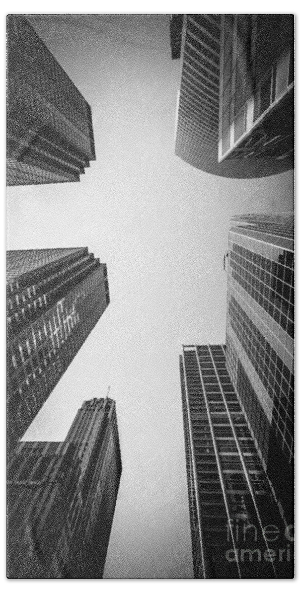 America Beach Towel featuring the photograph Chicago Skyscrapers in Black and White by Paul Velgos