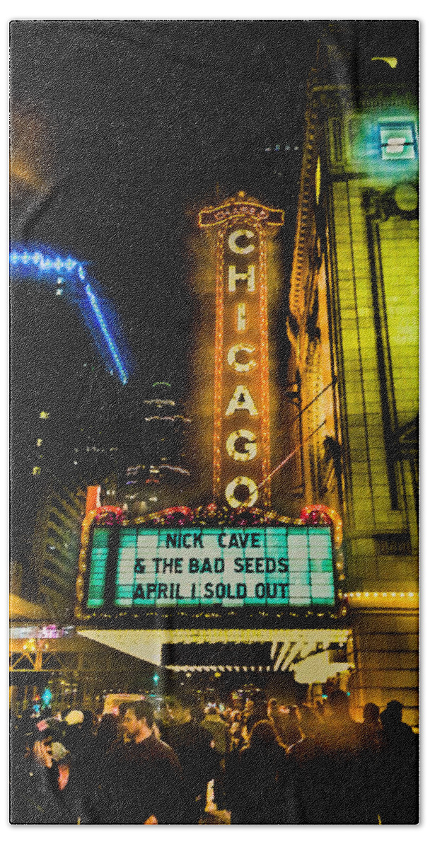 Chicago Theater Beach Towel featuring the photograph Chicago Theater Nick Cave by Lauri Novak
