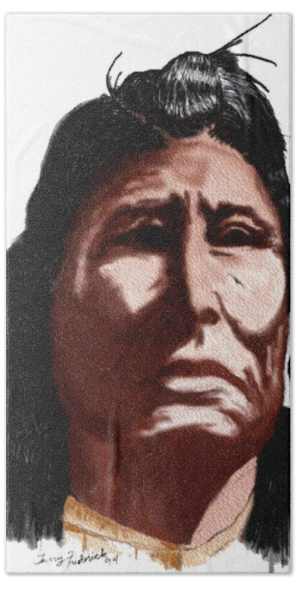 Chief Beach Towel featuring the digital art Chief by Terry Frederick